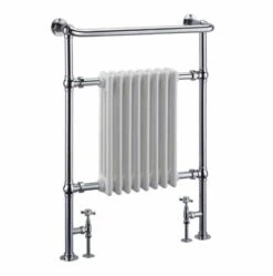 Academy Traditional Towel Radiator, 673 X 963, Chrome & White, Holborn London 1855