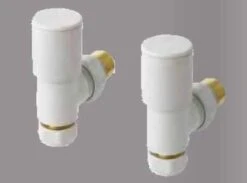 Launton Matt White Towel Rail 1200 X 500mm - Eastbrook -Perfect Finish angled wht valve