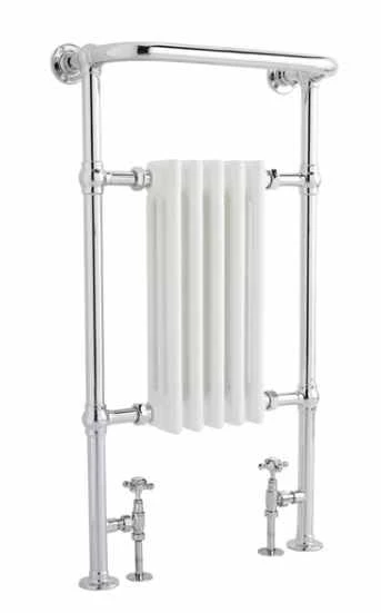 Bayswater Clifford 965 X 540mm Traditional Towel Rail - White & Chrome 3 Bayswater Clifford 965 X 540mm Traditional Towel Rail - White & Chrome