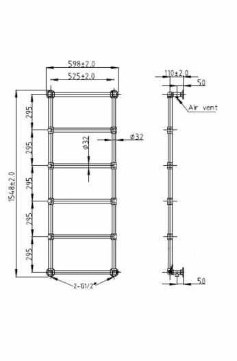 Bayswater Juliet 1550 X 598mm Wall Mounted Traditional Towel Rail - Chrome 6 Bayswater Juliet 1550 X 598mm Wall Mounted Traditional Towel Rail - Chrome - Image 4