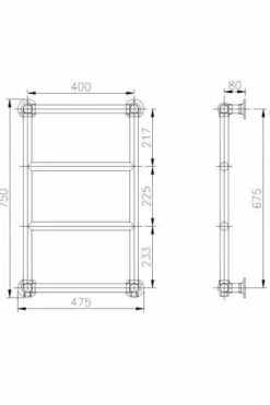 Bayswater Sophia 750 X 475mm Wall Mounted Traditional Towel Rail - Chrome -Perfect Finish bayr011 tech