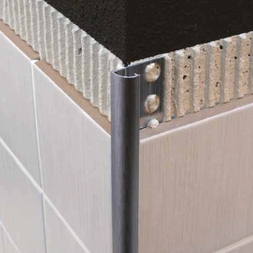 Genesis 8mm Bright Silver Aluminium Quadrant Edge Tile Trim 2.5m 4 Genesis 8mm Bright Silver Aluminium Quadrant Edge Tile Trim 2.5m - Image 2