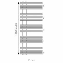 Scudo Elizabeth Chrome Towel Radiator - 500 X 1200mm 8 Scudo Elizabeth Chrome Towel Radiator - 500 X 1200mm -Perfect Finish elx rad spec