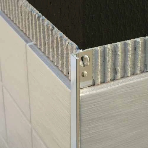 Genesis 10mm Bright Silver Aluminium Straight Edge Tile Trim 2.5m 4 Genesis 10mm Bright Silver Aluminium Straight Edge Tile Trim 2.5m - Image 2
