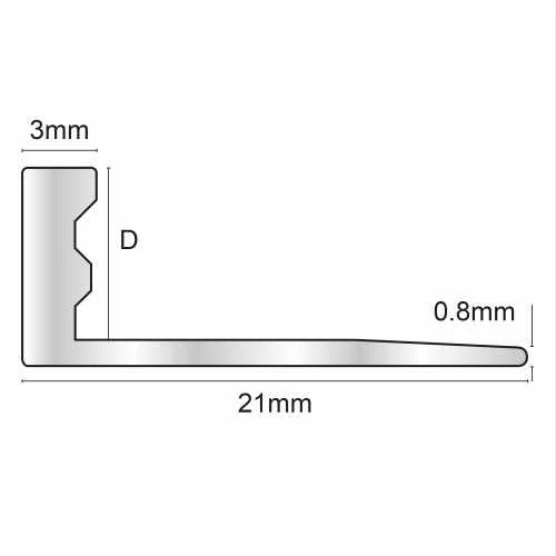 Genesis 10mm Bright Silver Aluminium Straight Edge Tile Trim 2.5m 5 Genesis 10mm Bright Silver Aluminium Straight Edge Tile Trim 2.5m - Image 3