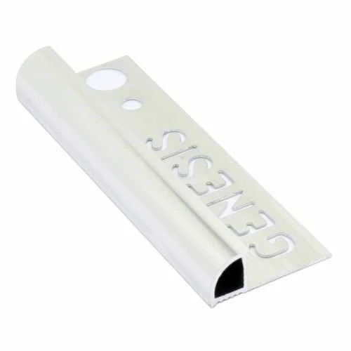 Genesis 10mm Bright Silver Aluminium Pro Quadrant Edge Tile Trim 2.5m 3 Genesis 10mm Bright Silver Aluminium Pro Quadrant Edge Tile Trim 2.5m