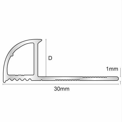 Genesis 8mm Bright Silver Aluminium Pro Quadrant Edge Tile Trim 2.5m 4 Genesis 8mm Bright Silver Aluminium Pro Quadrant Edge Tile Trim 2.5m - Image 2