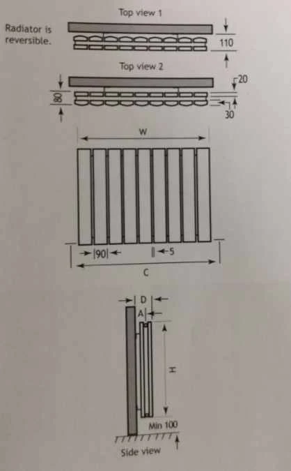 Eastbrook Guardia 600 X 660 Matt Grey Horizontal Designer Radiator 6 Eastbrook Guardia 600 X 660 Matt Grey Horizontal Designer Radiator - Image 4