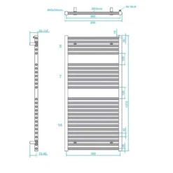 Hugo2 1212 X 600mm Towel Radiator - Arabica - High Heat Output - Tissino -Perfect Finish hugo2 1212 x 600mm dim 500x500 2 2