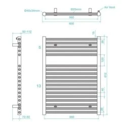 Hugo2 812 X 600mm Towel Radiator - Arabica - High Heat Output - Tissino 12 Hugo2 812 X 600mm Towel Radiator - Arabica - High Heat Output - Tissino -Perfect Finish hugo2 812 x 600mm dim 500x500 1