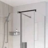 Roman Square Black Wetroom Glass Straight Side Panel Bracing Kit - LBBKT90SQB -Perfect Finish lbbkt90sqb