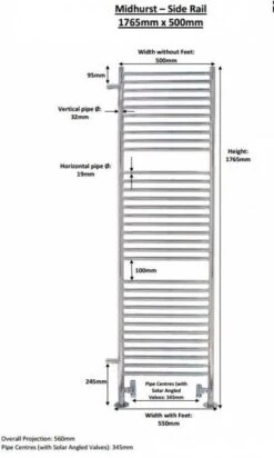 1765 X 500mm Sussex Midhurst Side Mounted Stainless Steel Towel Rail - JIS Europe 7 1765 X 500mm Sussex Midhurst Side Mounted Stainless Steel Towel Rail - JIS Europe -Perfect Finish midhurst sussex spec sheet