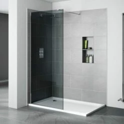 Prestige2 1600mm Smoked Wetroom Shower Screen 10mm Glass, Frontline Bathrooms -Perfect Finish prestige2 10mm walk in smoked shwr glass panel 900 01 6