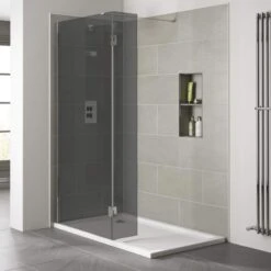Prestige2 1400mm Smoked Wetroom Shower Screen 10mm Glass, Frontline Bathrooms -Perfect Finish prestige2 smoked win panel crop web 01 6