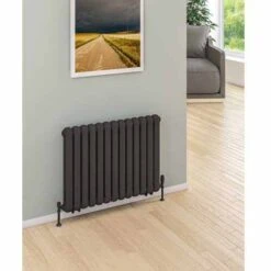 Eastbrook Rubano 600 X 803mm Horizontal Designer Radiator - Matt Anthracite