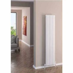 Eastbrook Rubano 1800 X 503mm Vertical Designer Radiator - Gloss White
