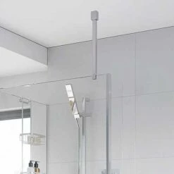 Roman Square Wetroom Glass Ceiling Support Bar For 6 To 10mm Glass - LBBKC50SQ