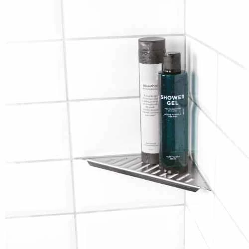 Genesis Brushed Steel Retro Fit Stainless Steel Shower Shelf 3 Genesis Brushed Steel Retro Fit Stainless Steel Shower Shelf