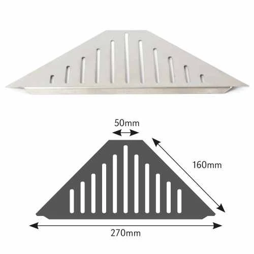 Genesis Brushed Steel Retro Fit Stainless Steel Shower Shelf 4 Genesis Brushed Steel Retro Fit Stainless Steel Shower Shelf - Image 2