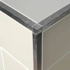 Genesis 12mm Bright Silver Aluminium Square Tile Trim 2.5m -Perfect Finish tdp corner 500x500 1