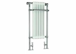 Victorian Traditional Towel Radiator, 553 X 1130, Chrome & White, Holborn London 1855