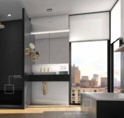 Wedi 900 X 2500mm Top Wall Shower Panel - Carbon Black -Perfect Finish wedi top wall anth eg
